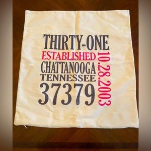 Thirty-One Address and date Beige Pillow case 18x18